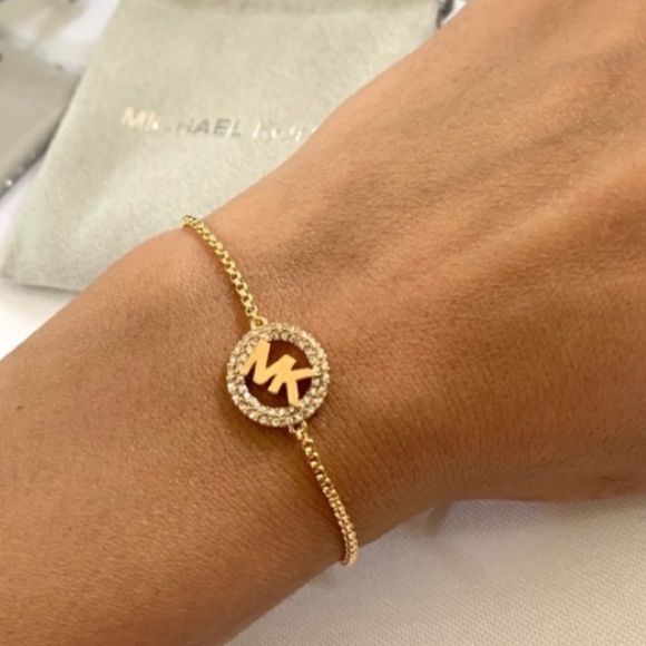 NWT authentic MK silver tone logo adjustable bracelet - Picture 6 of 6